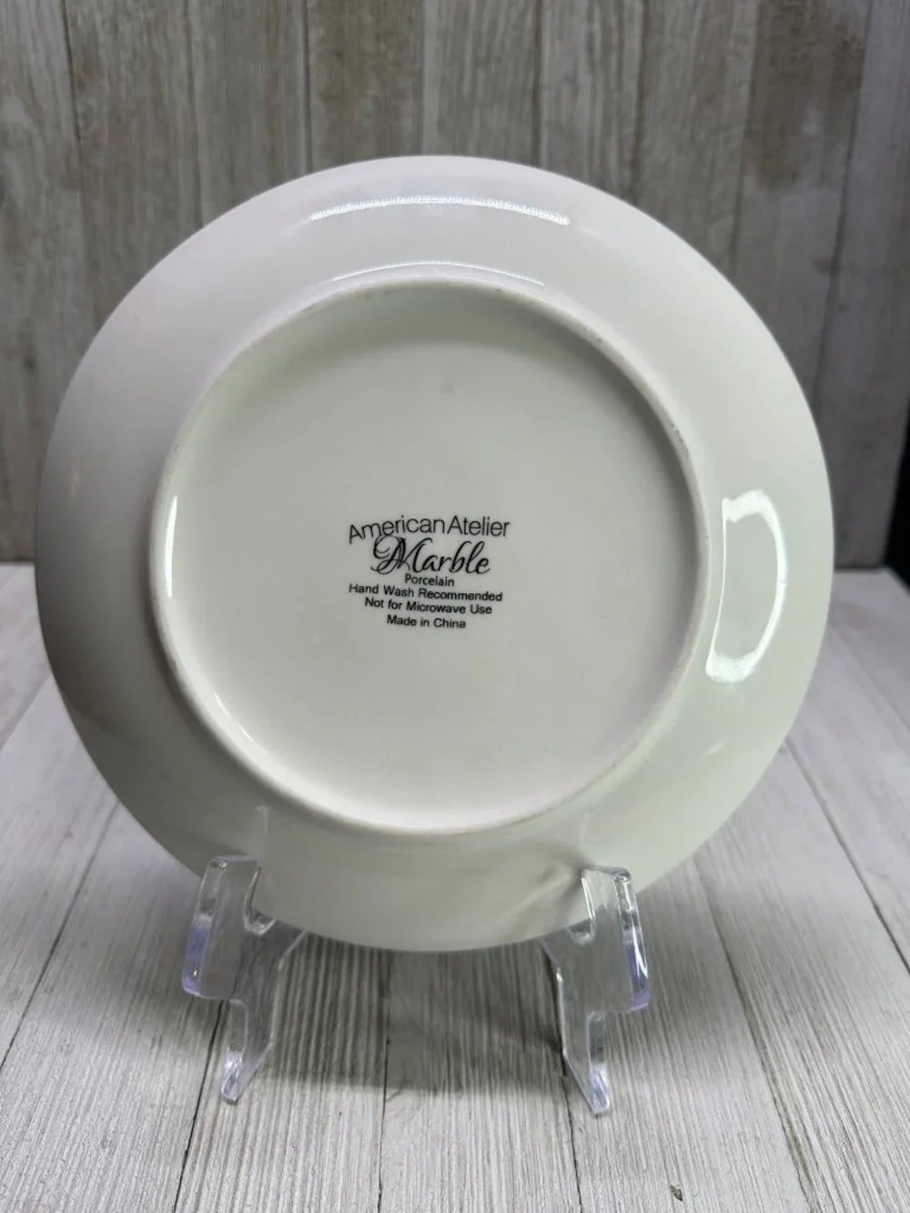 Vintage American Atelier Salad Plate Marble Design Porcelain 7.5'' - Set of 2